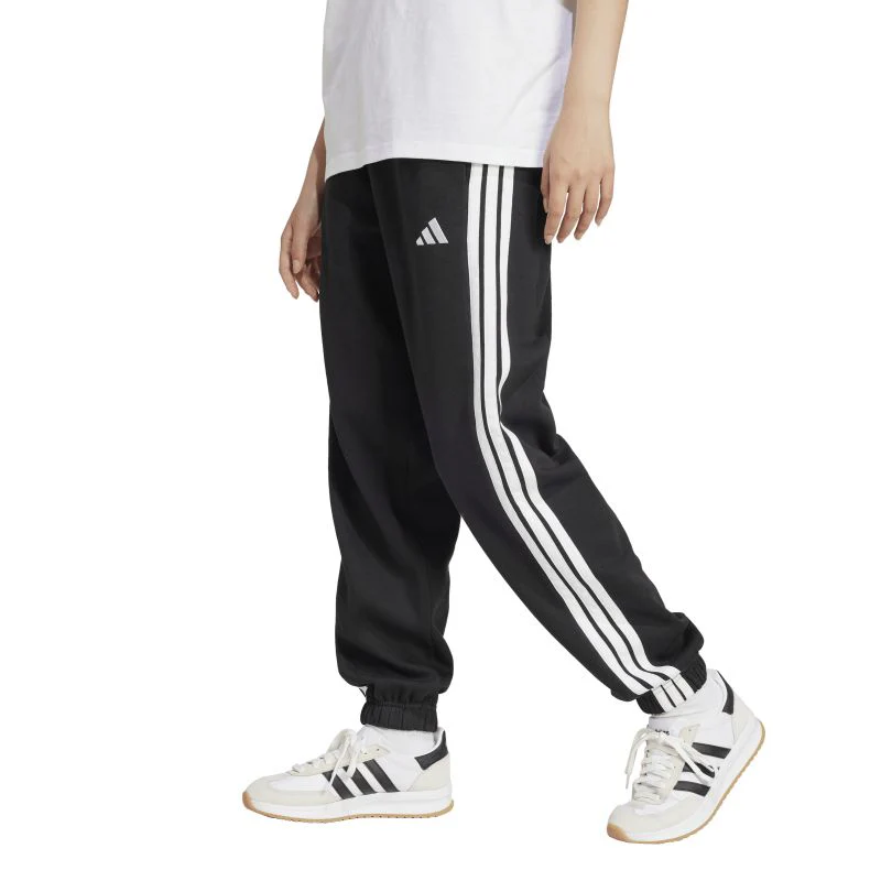 Adidas Womens Essentials 3-Stripes Fleece Loose-Fit Pants