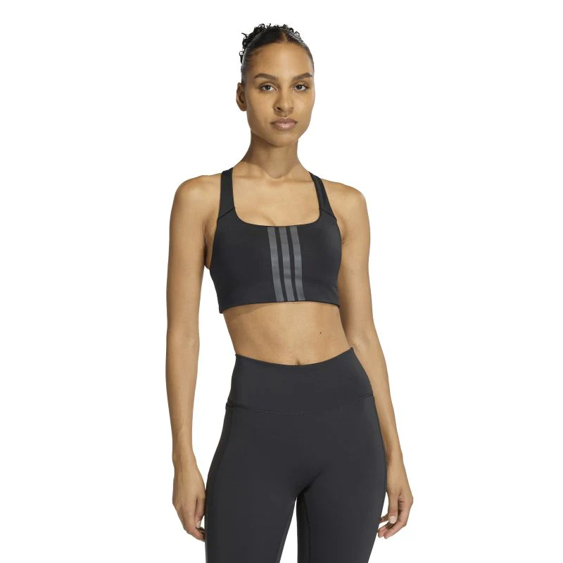 Adidas Womens Optime Workout 3-Stripes Medium Support Bra