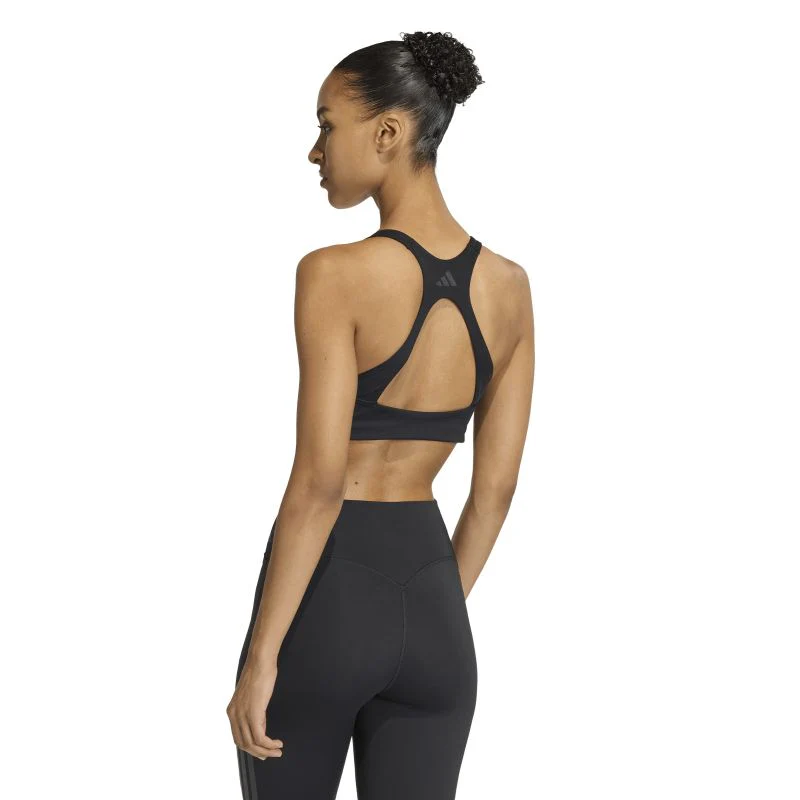 Adidas Womens Optime Workout 3-Stripes Medium Support Bra - Image 2
