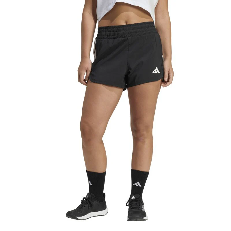 Adidas Womens Pacer Workout Woven High Rise Shorts