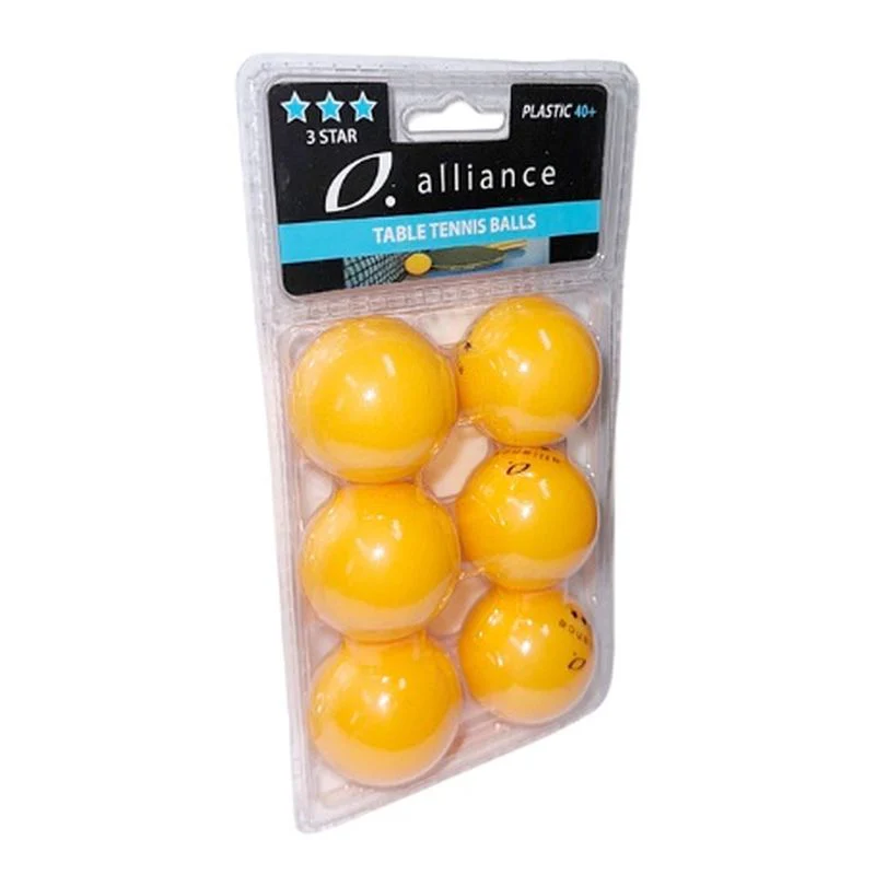Alliance 6pk 40+ ABS 3 Star Table Tennis Balls