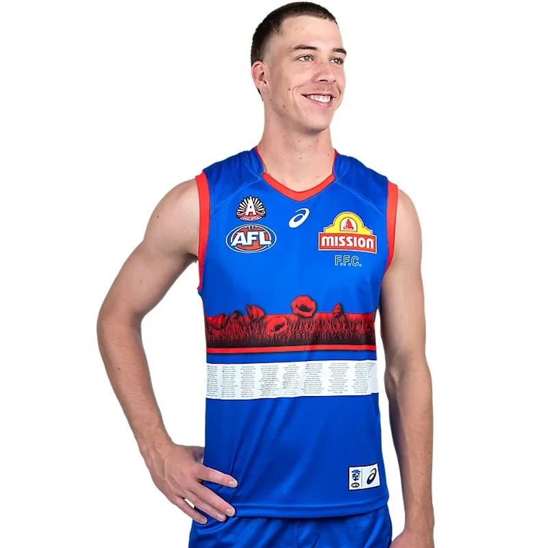 ASICS Western Bulldogs 2026 AFL Anzac Adults Replica Guernsey