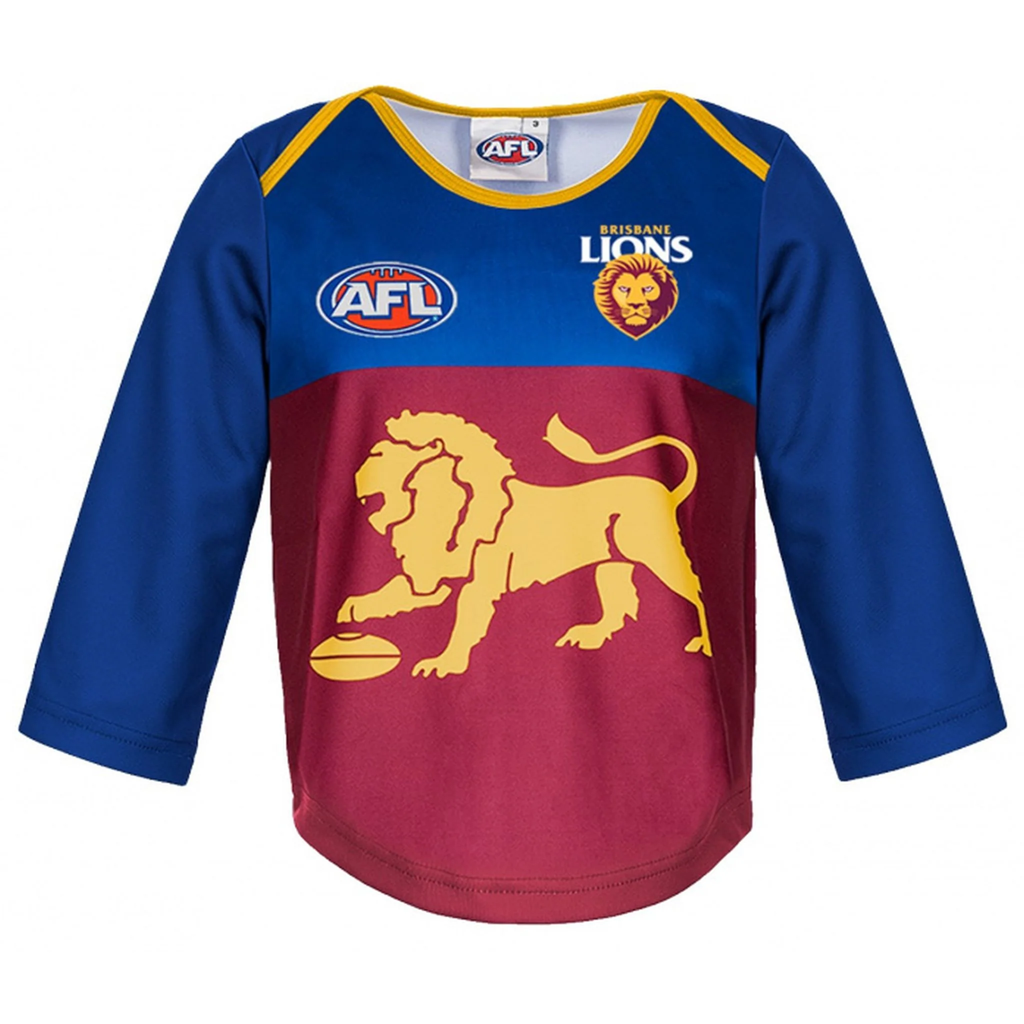 Burley Sekem Brisbane Lions AFL Infant Long Sleeve Replica Guernsey - (SIZE 2)