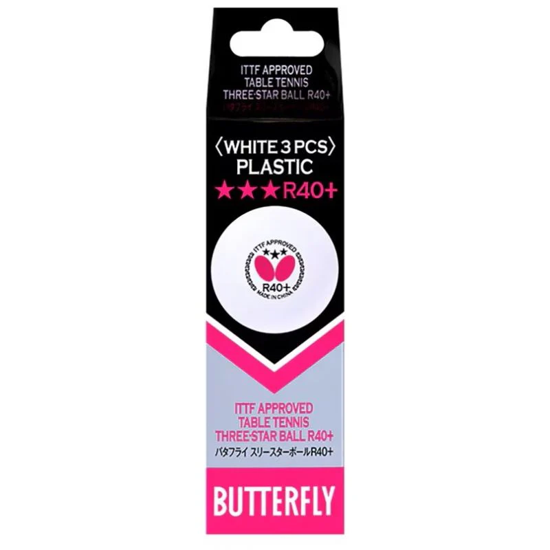 Butterfly 3pk R40+ 3 Star Table Tennis Balls - Image 2