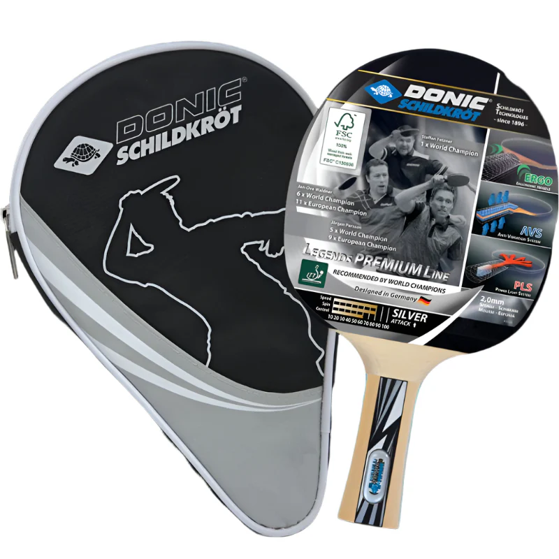 Donic Legends Silver Bat & Cover