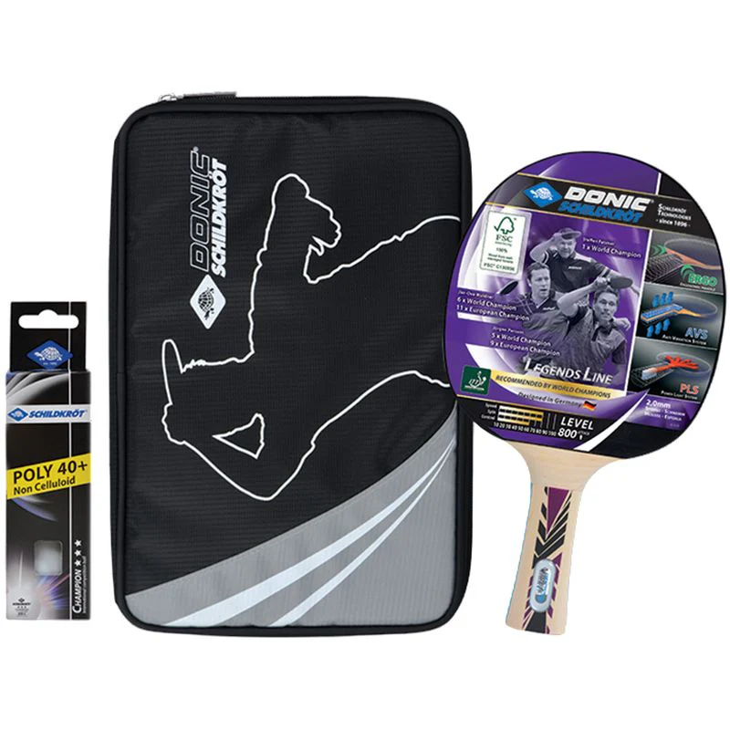 Donic-Schildkröt Legends 800 Bat Cover & Balls