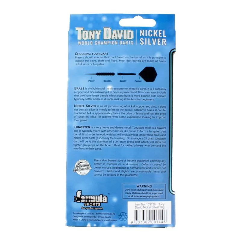 Formula Tony David Nickel Silver Darts - Image 2