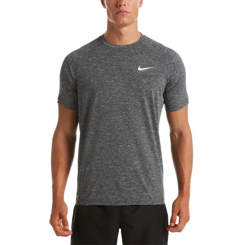 Nike Mens Swim Heather Short Sleeve Hydroguard Top