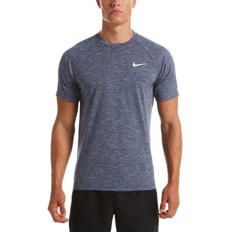 Nike Mens Swim Heather Short Sleeve Hydroguard Top
