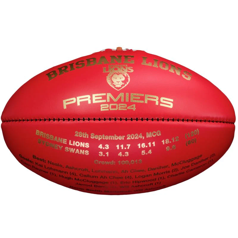 Sherrin KB Blemish - Brisbane Lions Premiers 2024 Match Ball - Image 2