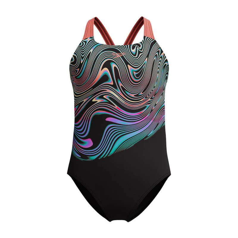 Speedo Girls Digital Placement Powerback One Piece