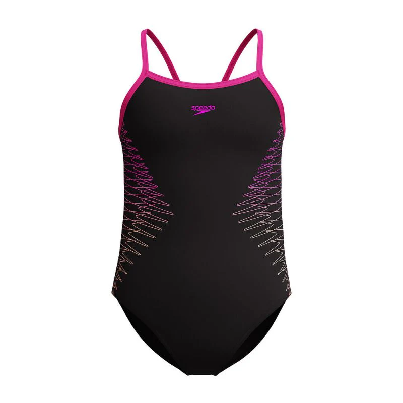 Speedo Girls Plastisol Placement Thinstrap Muscleback One Piece