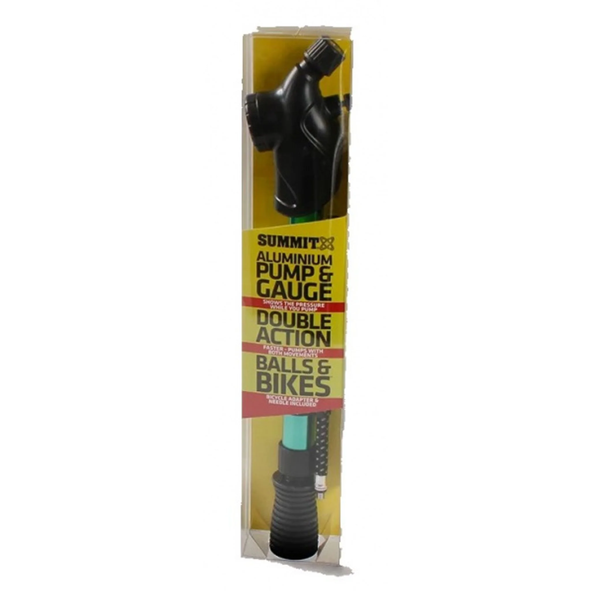 Summit Aluminium Double Action Ball Pump & Gauge